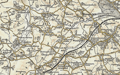 Old map of Holywell Lake in 1898-1900
