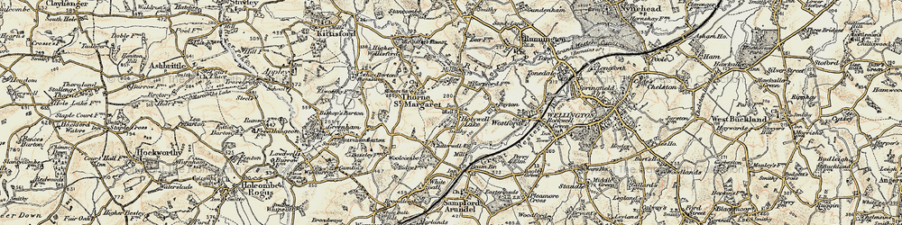Old map of Holywell Lake in 1898-1900
