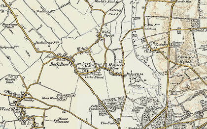 Old map of Holywell Row in 1901