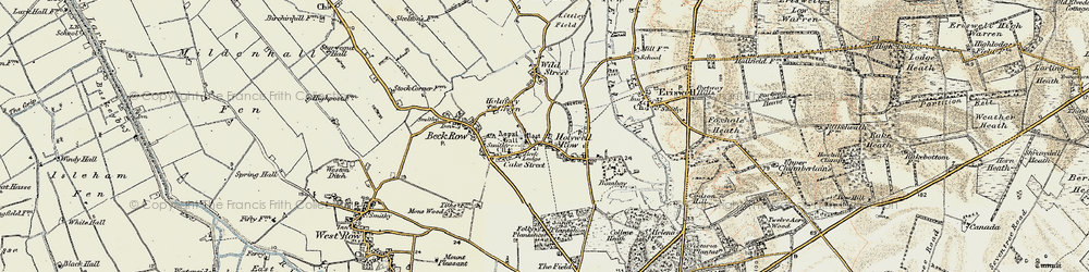 Old map of Holywell Row in 1901