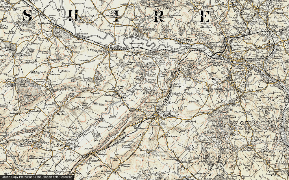 Old Map of Historic Map covering Whitwell Coppice in 1902