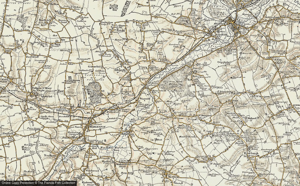 Old Map of Homersfield, 1901-1902 in 1901-1902