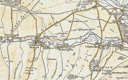 Old map of Homington in 1897-1898