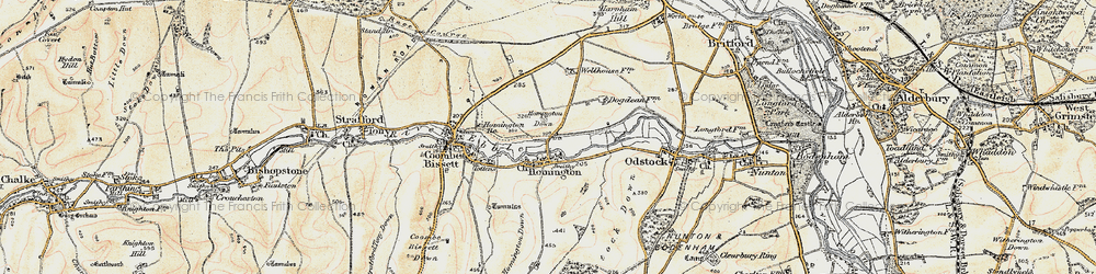 Old map of Homington in 1897-1898