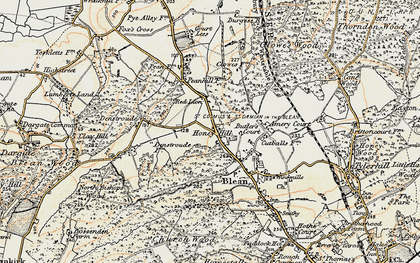 Old map of Honey Hill in 1898-1899