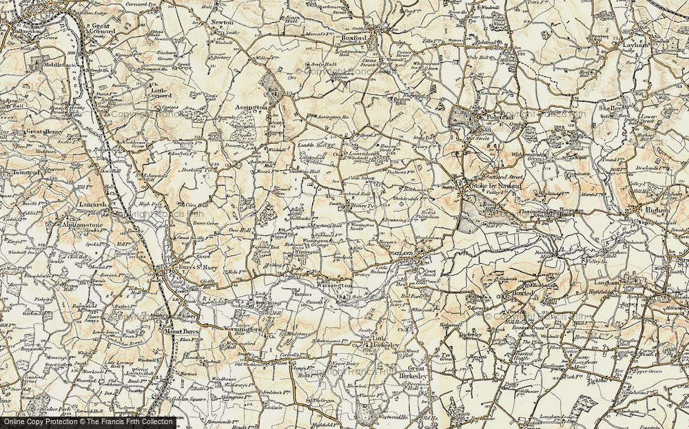 Old Map of Honey Tye, 1898-1901 in 1898-1901