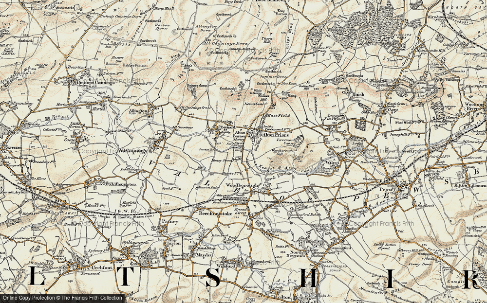 Old Map of Honeystreet, 1898-1899 in 1898-1899