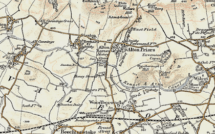 Old map of Honeystreet in 1898-1899