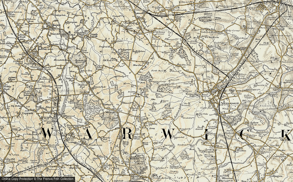 Old Map of Honiley, 1901-1902 in 1901-1902