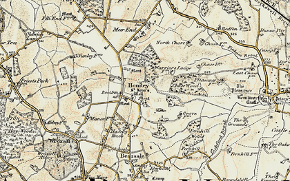 Old map of Honiley in 1901-1902