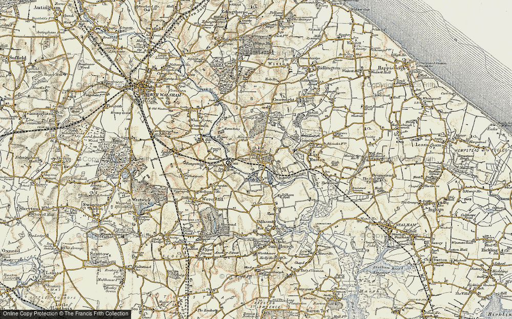 Old Map of Honing, 1901-1902 in 1901-1902