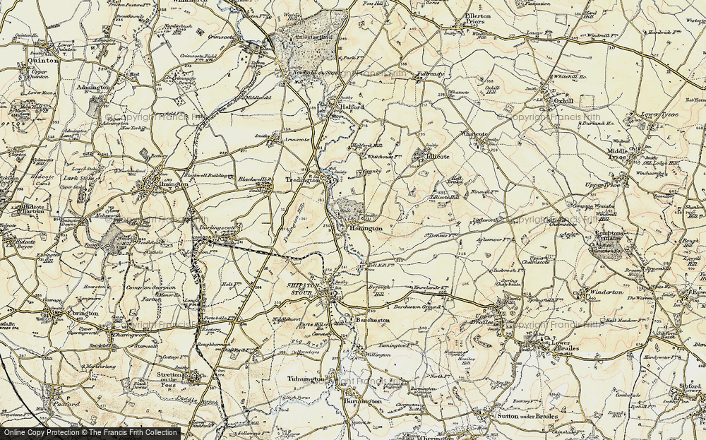 Old Map of Historic Map covering Tus Brook in 1899-1901