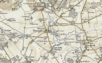 Old map of Troston Mount in 1901