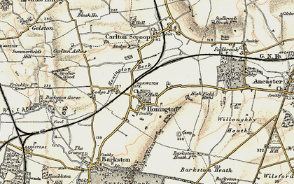 Old map of Honington in 1902-1903