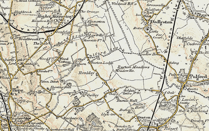 Old map of Honkley in 1902-1903