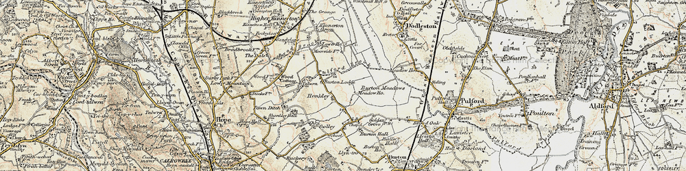 Old map of Burton Meadows in 1902-1903
