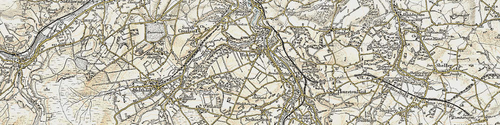Old map of Honley in 1903