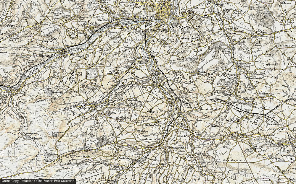 Old Map of Honley Moor, 1903 in 1903