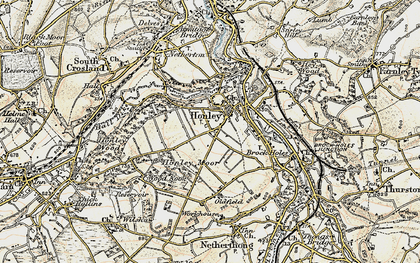 Old map of Honley Moor in 1903