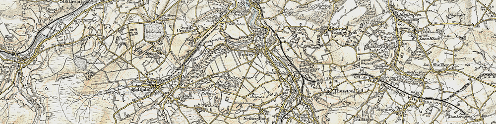 Old map of Honley Moor in 1903