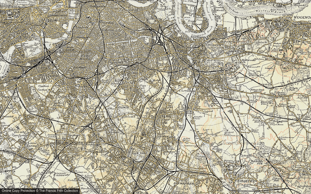 Old Map of Honor Oak, 1897-1902 in 1897-1902