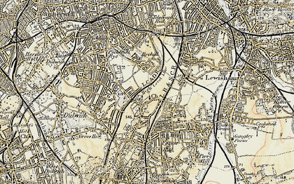Old map of Honor Oak in 1897-1902
