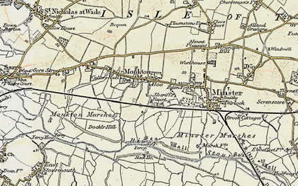 Old map of Hoo in 1898-1899