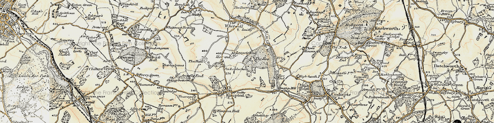 Old map of Hoo End in 1898-1899