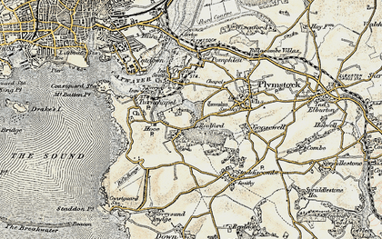 Old map of Hooe in 1899-1900
