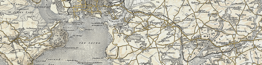 Old map of Hooe in 1899-1900