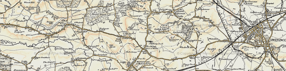 Old map of Hook in 1898-1899