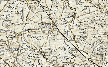 Old map of Hook End in 1901-1902