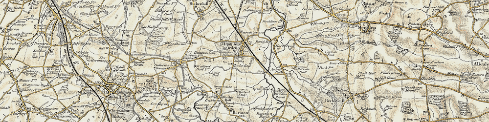 Old map of Hook End in 1901-1902