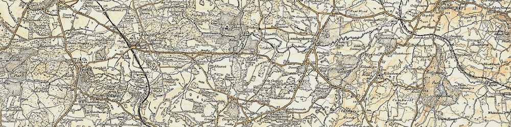 Old map of Buss's Green in 1897-1898