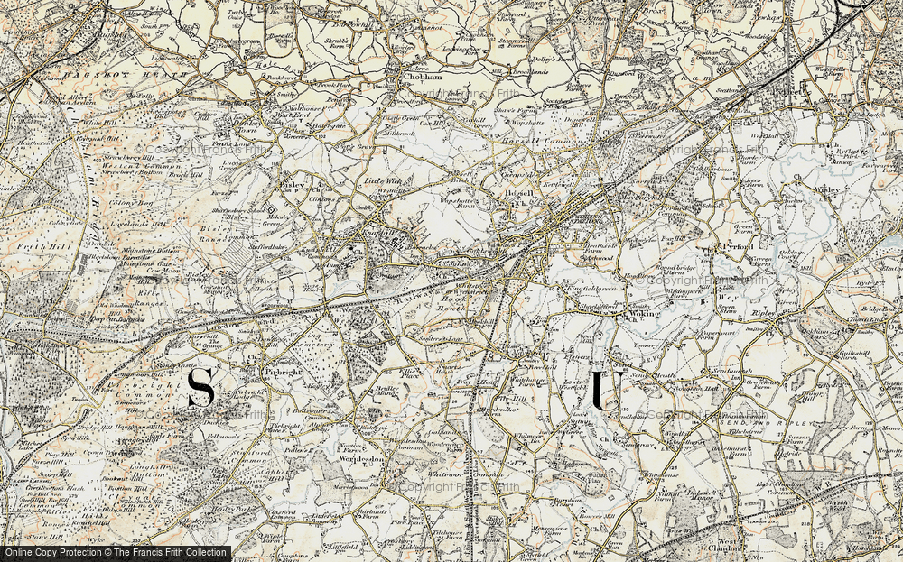 Old Map of Hook Heath, 1897-1909 in 1897-1909
