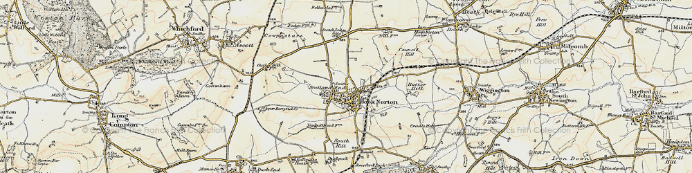 Old map of Hook Norton in 1898-1899