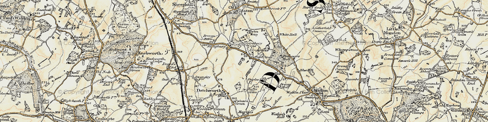 Old map of Hook's Cross in 1898-1899