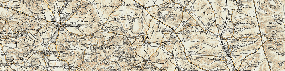 Old map of Burnt Bottom in 1899