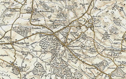 Old map of Hookgate in 1902