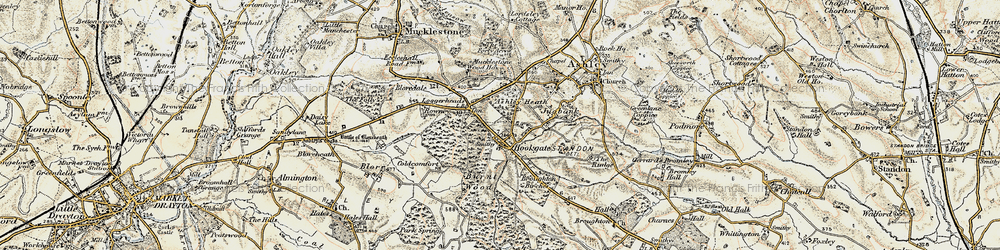Old map of Burnt Wood in 1902