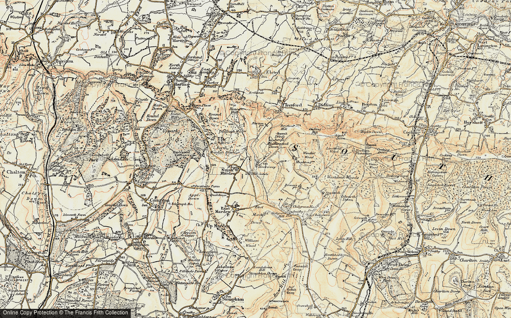Old Map of Hooksway, 1897-1900 in 1897-1900