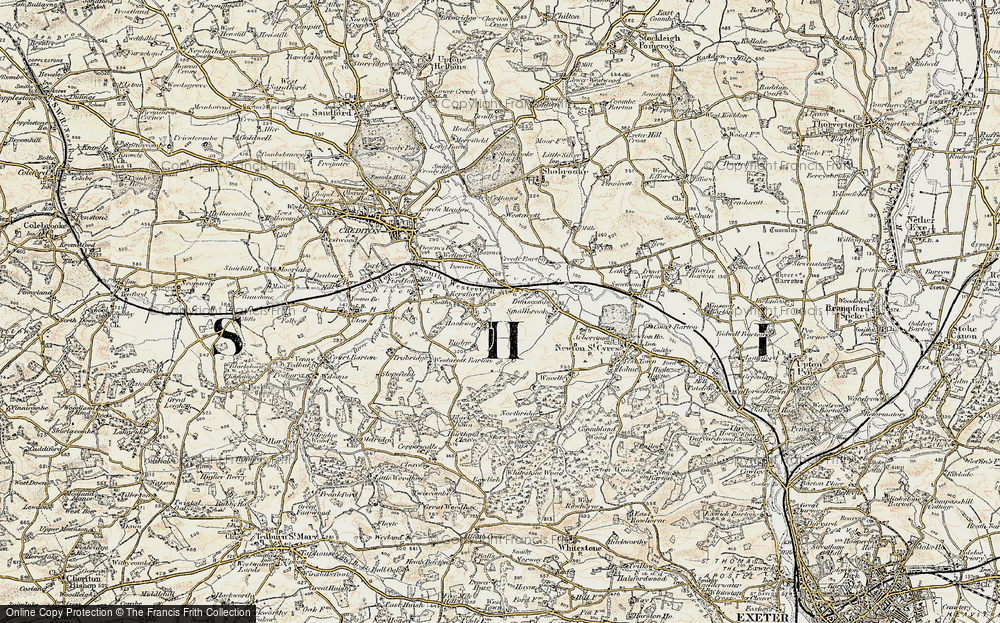 Old Map of Historic Map covering Downes in 1899-1900