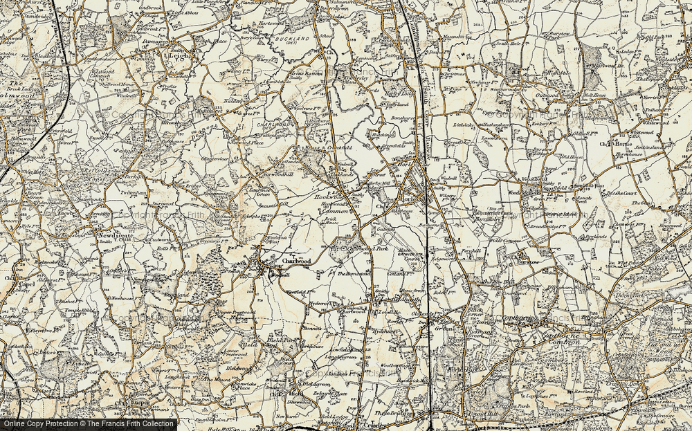 Old Map of Hookwood, 1898-1909 in 1898-1909