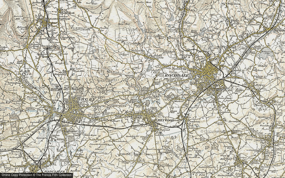 Old Map of Hooley Bridge, 1903 in 1903