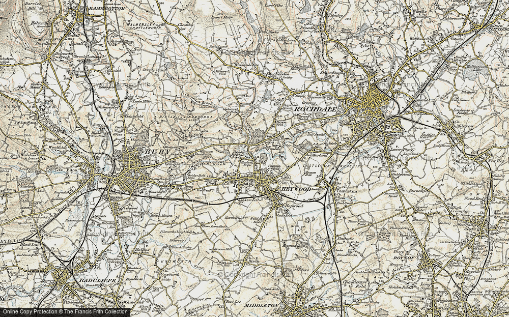 Old Map of Hooley Brow, 1903 in 1903