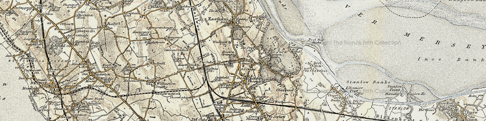 Old map of Hooton in 1902-1903