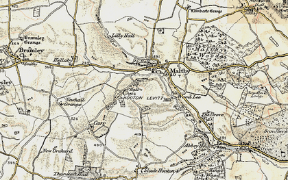 Old map of Hooton Levitt in 1903