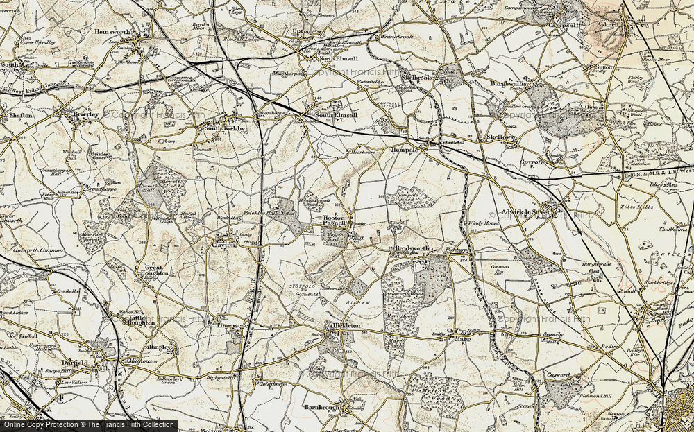 Old Map of Hooton Pagnell, 1903 in 1903