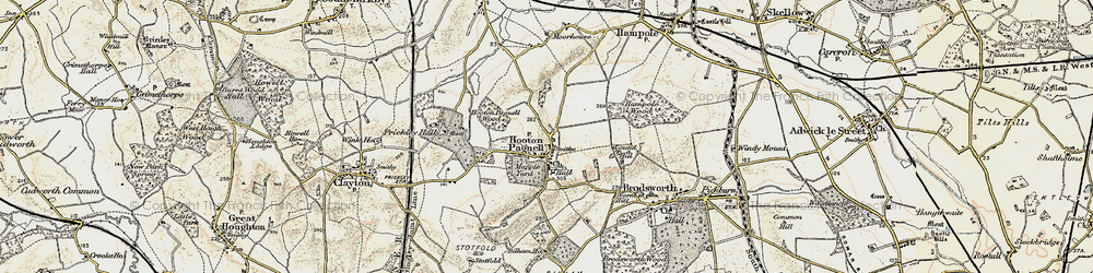 Old map of Hooton Pagnell in 1903