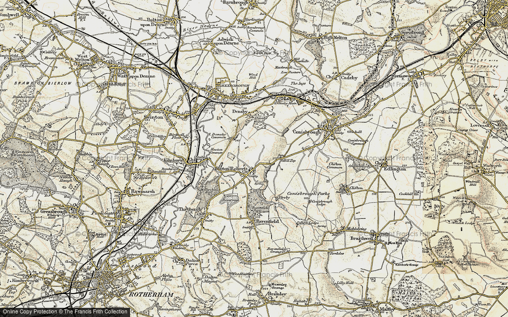 Old Map of Hooton Roberts, 1903 in 1903